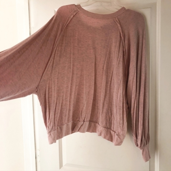 Mossimo Lightweight Sweatshirt Pink Raw Hem Women's Medium M Oversized Lounge - Picture 2 of 6
